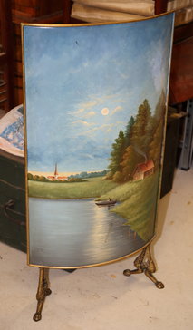 Kaminschirm mit Bemalung