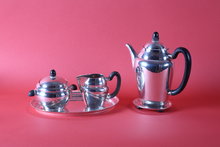 Silber, Dänemark, Georg Jensen, Anfang 20. Jhdt., Ebenholz,